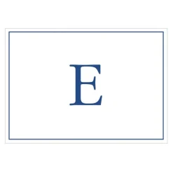 Navy Embossed Single Initial Boxed Note Cards - 8 Note Cards & 8 Envelopes