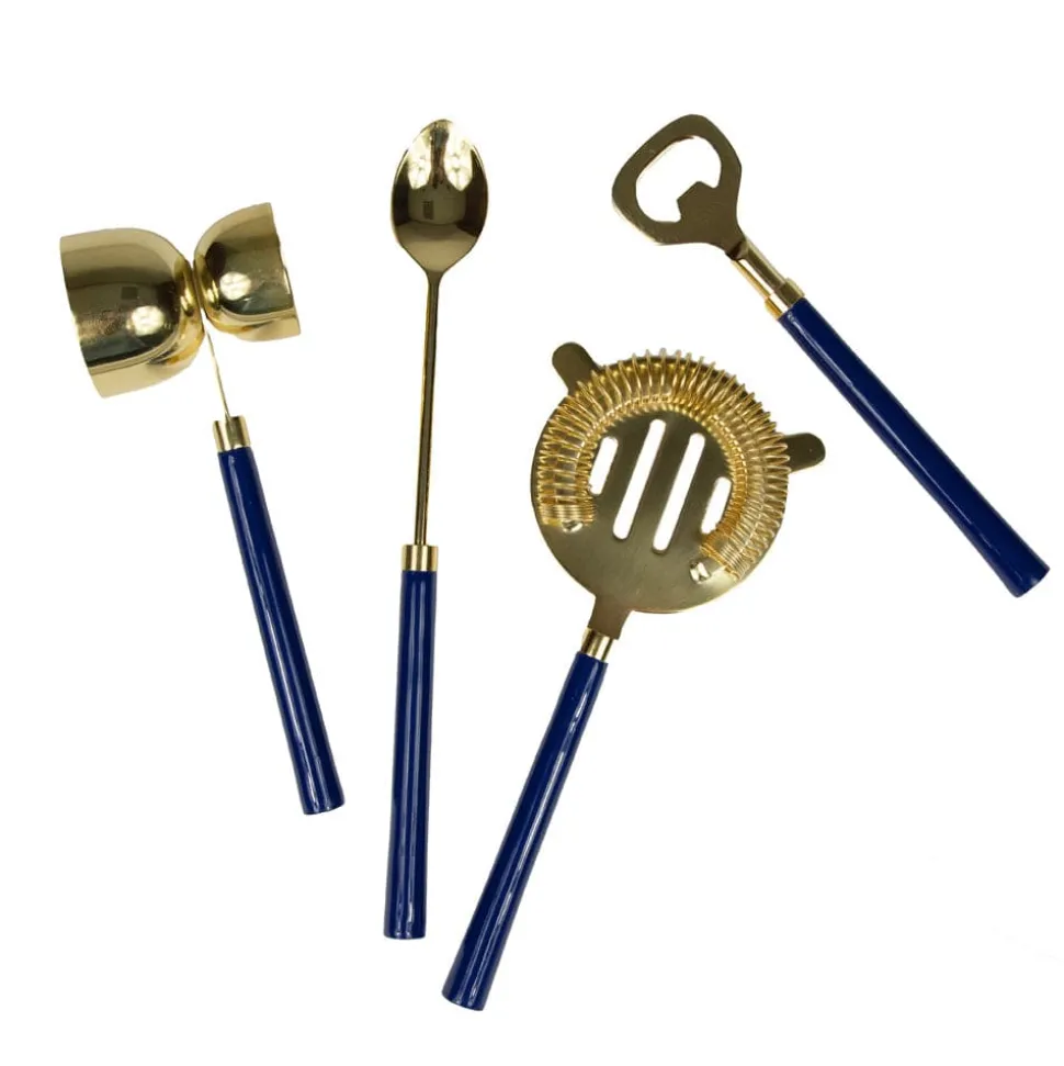 Navy & Shiny Brass Bar Tool Sets