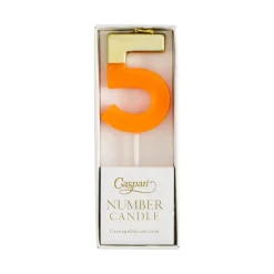 Number Candle 5 - Bright Orange