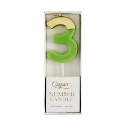 Number Candle 3 - Moss Green