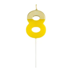 Number Candle 8 - Yellow