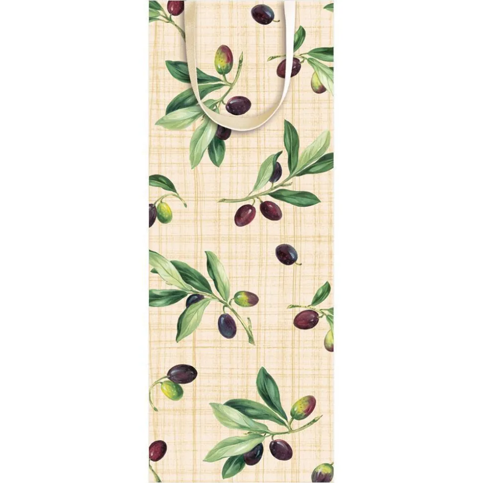 Olive Grove Wine & Bottle Gift Bag in Natural - 1 Each