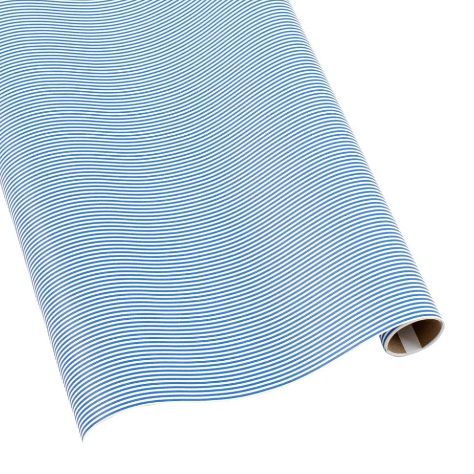 Oxford Stripe Gift Wrapping Paper in Blue & White - 30" x 8' Roll