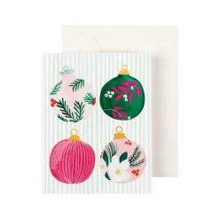 Painted Ornaments Gift Enclosure Cards - 4 Mini Cards & 4 Envelopes
