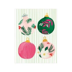 Painted Ornaments Gift Enclosure Cards - 4 Mini Cards & 4 Envelopes