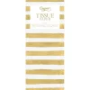 Painted Stripe Tissue Paper in Gold & White - 4 Sheets Included