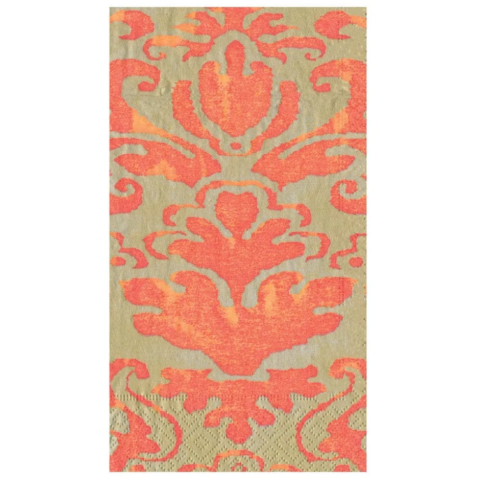 Palazzo Paper Guest Towel Napkins in Coral - 15 Per Package