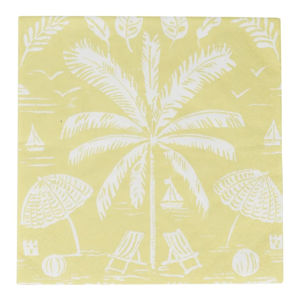 Palms And Parasols Key Lime Luncheon Napkins - 20 Per Package