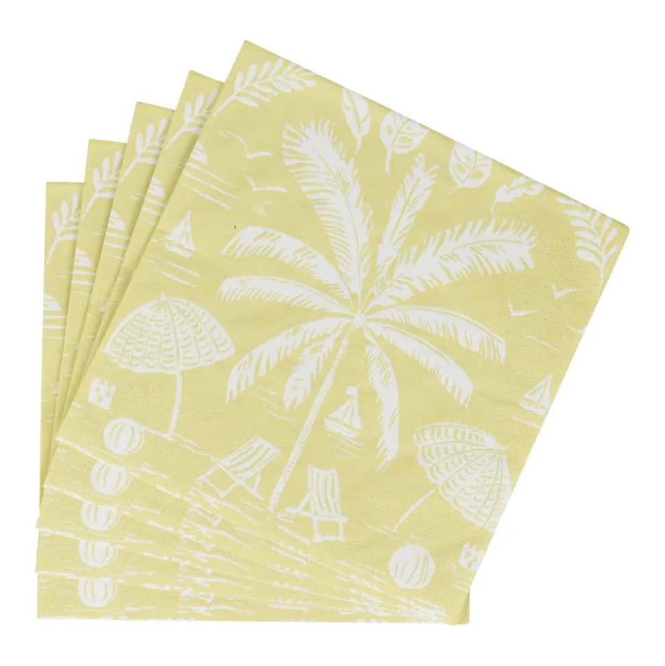 Palms And Parasols Key Lime Luncheon Napkins - 20 Per Package