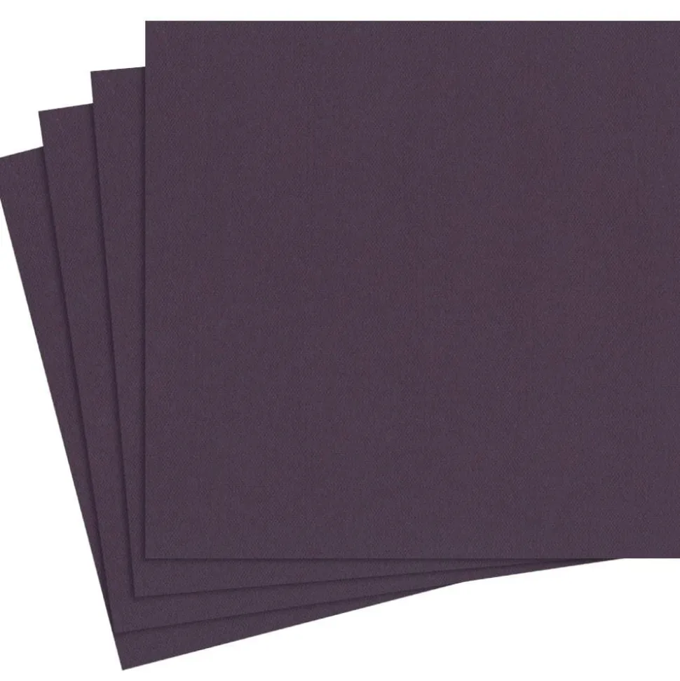 Paper Linen Solid Dinner Napkins in Aubergine - 12 Per Package