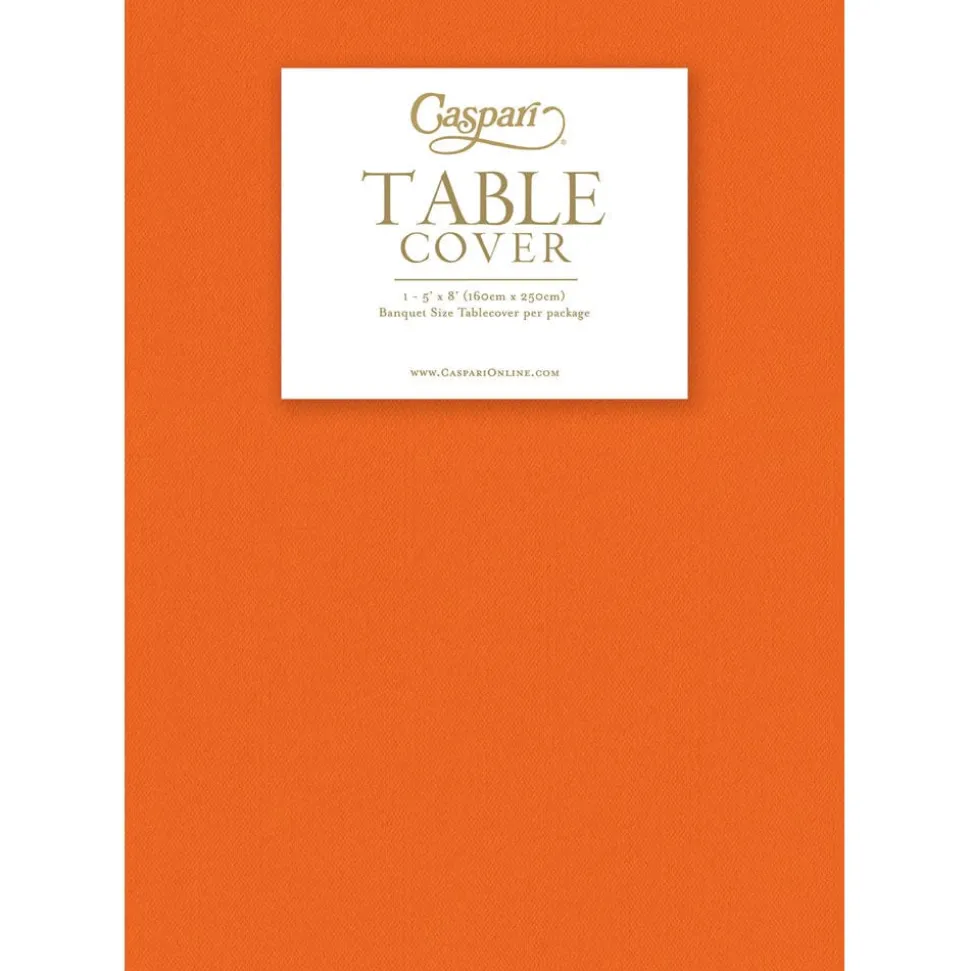 Paper Linen Solid Table Cover in Tangerine - 1 Each