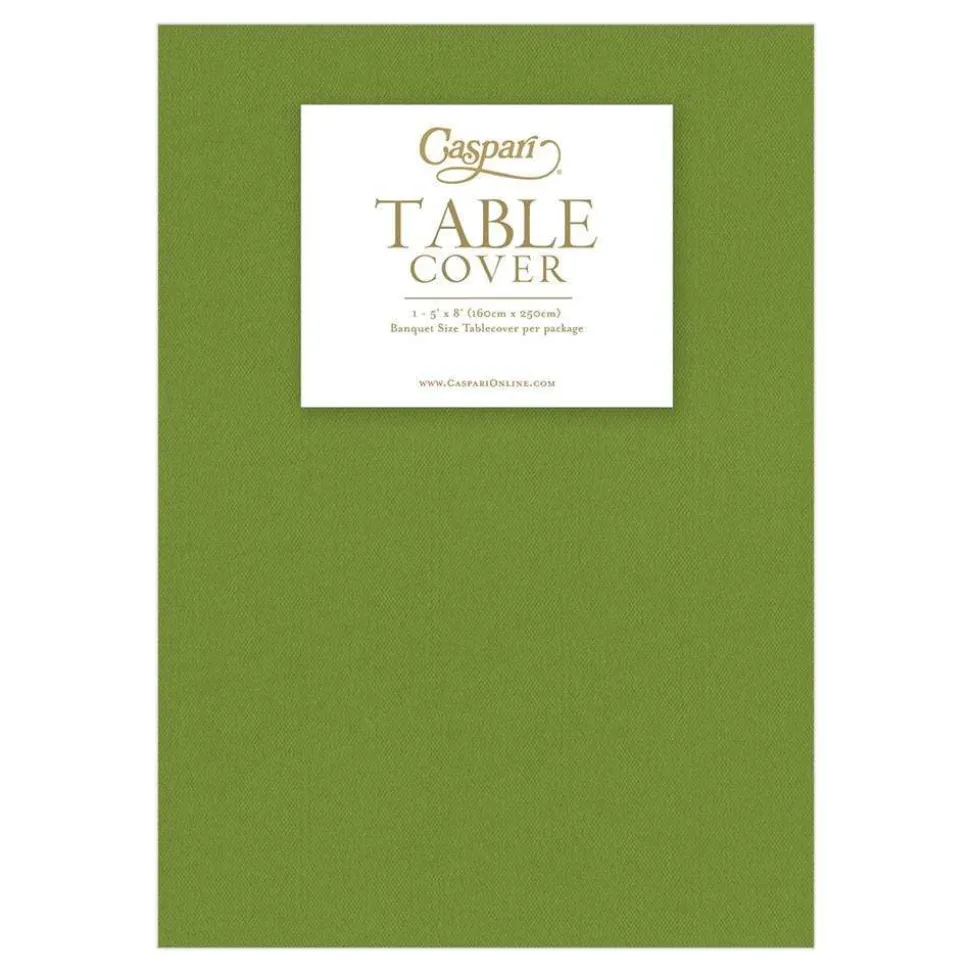 Paper Linen Solid Table Cover in Leaf Green - 1 Each
