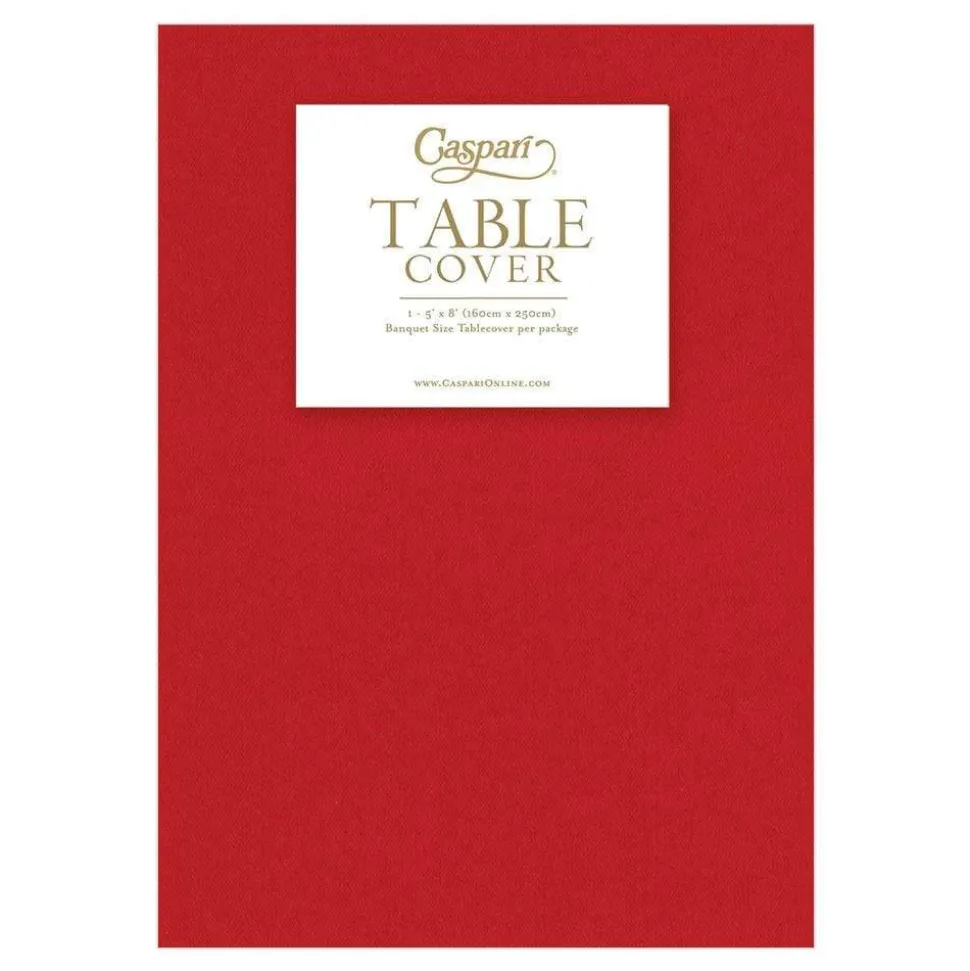 Paper Linen Solid Table Cover in Red - 1 Each