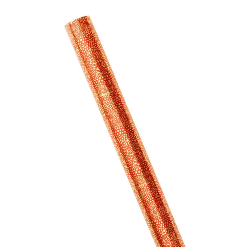 Pebble Foil Metallic Gift Wrapping Paper in Red & Gold - 30" x 6' Roll