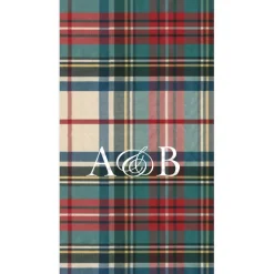 Personalized Double Initial Dress Stewart Tartan Guest Towel Napkins