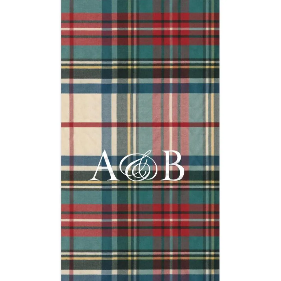 Personalized Double Initial Dress Stewart Tartan Guest Towel Napkins