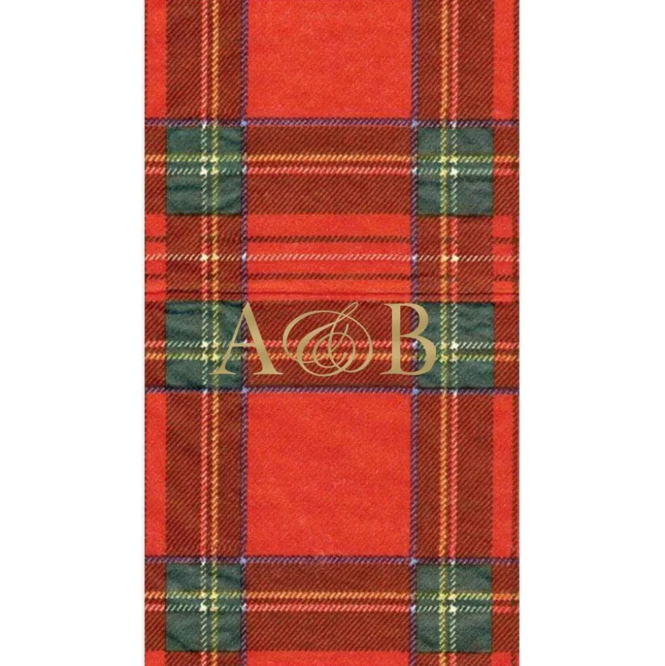 Personalized Double Initial Royal Plaid Guest Towel Napkins