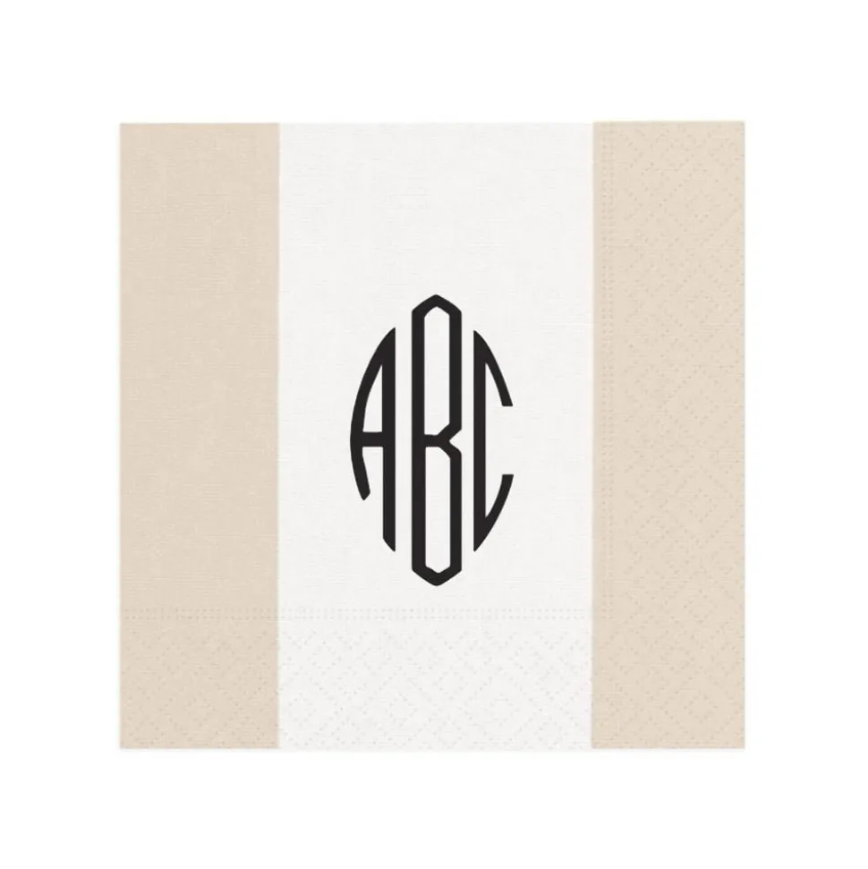 Personalized Monogram Bandol Stripe Cocktail Napkins