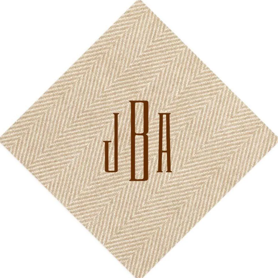 Personalized Monogram Jute Cocktail Napkins
