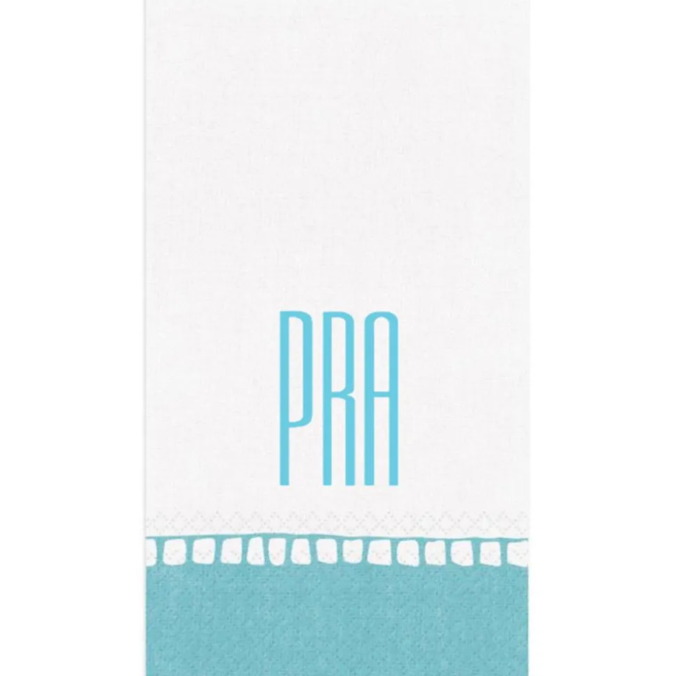 Personalized Monogram Linen Border Guest Towel Napkins
