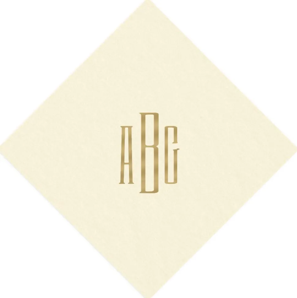 Personalized Monogram Paper Linen Cocktail Napkins