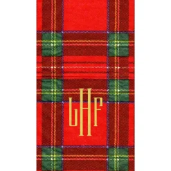 Personalized Monogram Royal Plaid Guest Towel Napkins