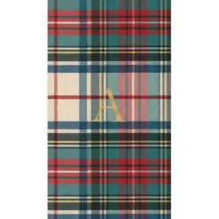 Personalized Single Initial Dress Stewart Tartan Guest Towel Napkins