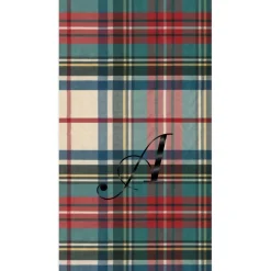 Personalized Single Initial Dress Stewart Tartan Guest Towel Napkins