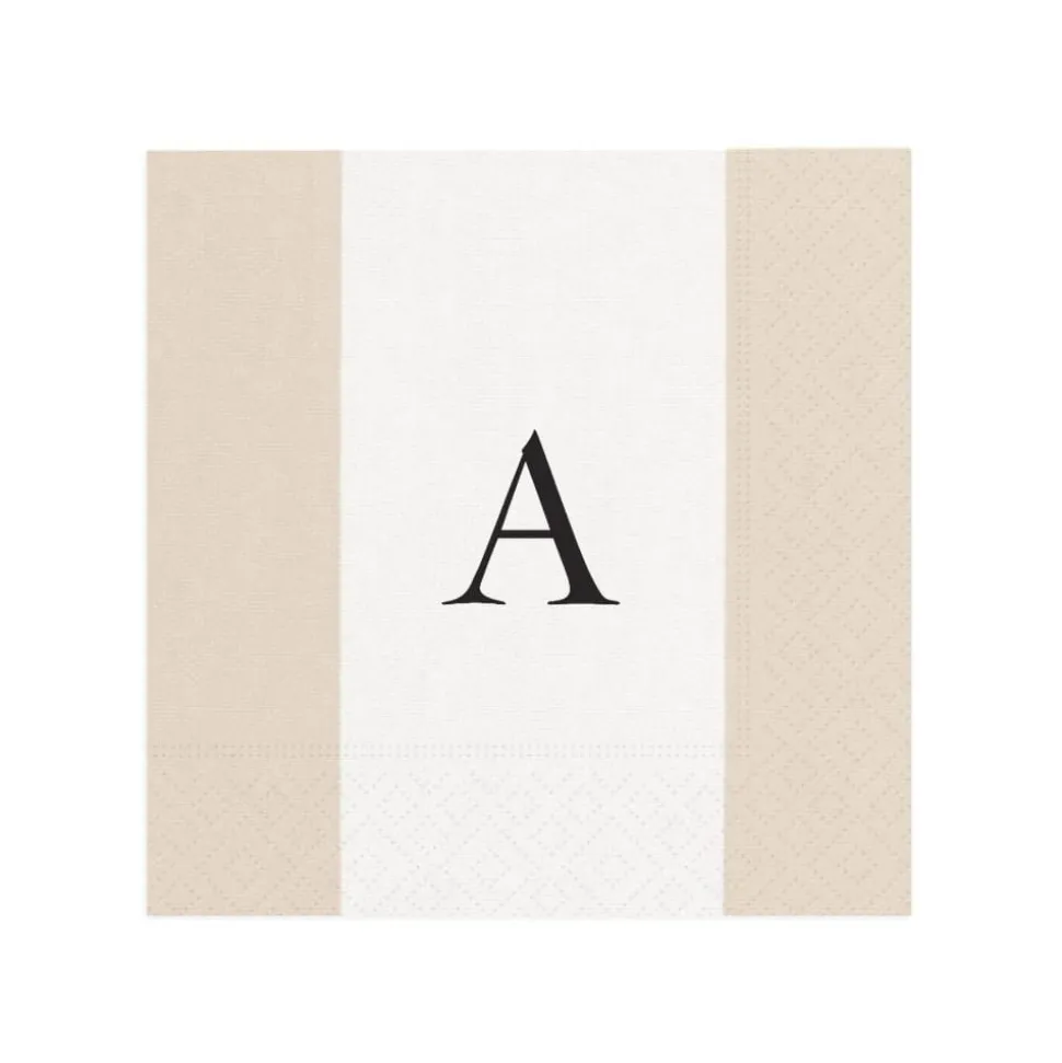 Personalized Single Initial Bandol Stripe Cocktail Napkins