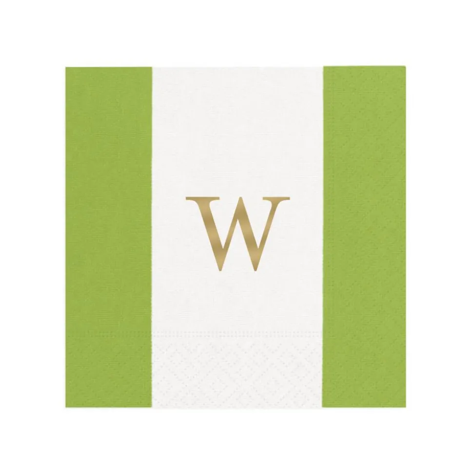 Personalized Single Initial Bandol Stripe Cocktail Napkins