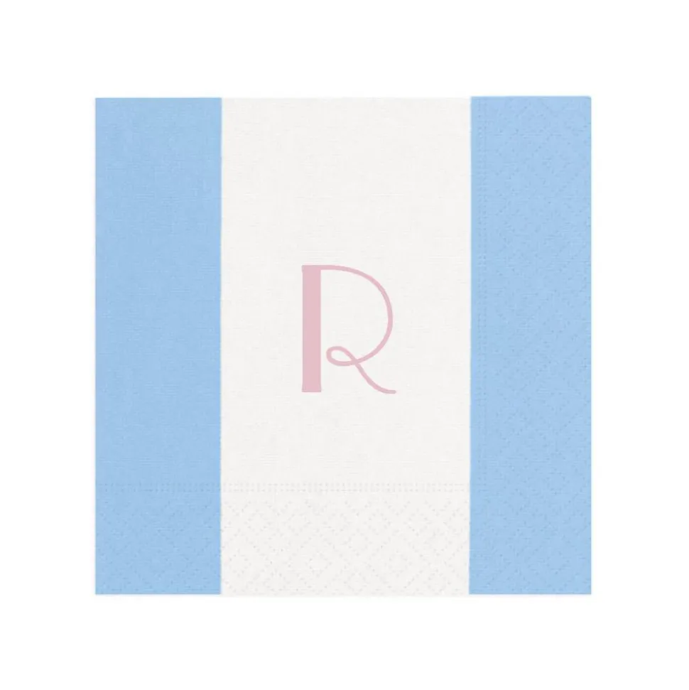 Personalized Single Initial Bandol Stripe Cocktail Napkins