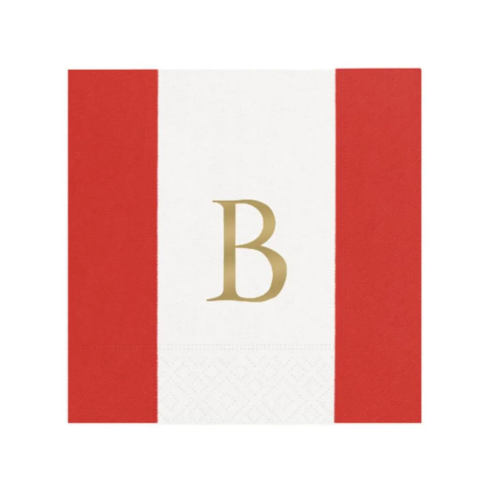 Personalized Single Initial Bandol Stripe Cocktail Napkins