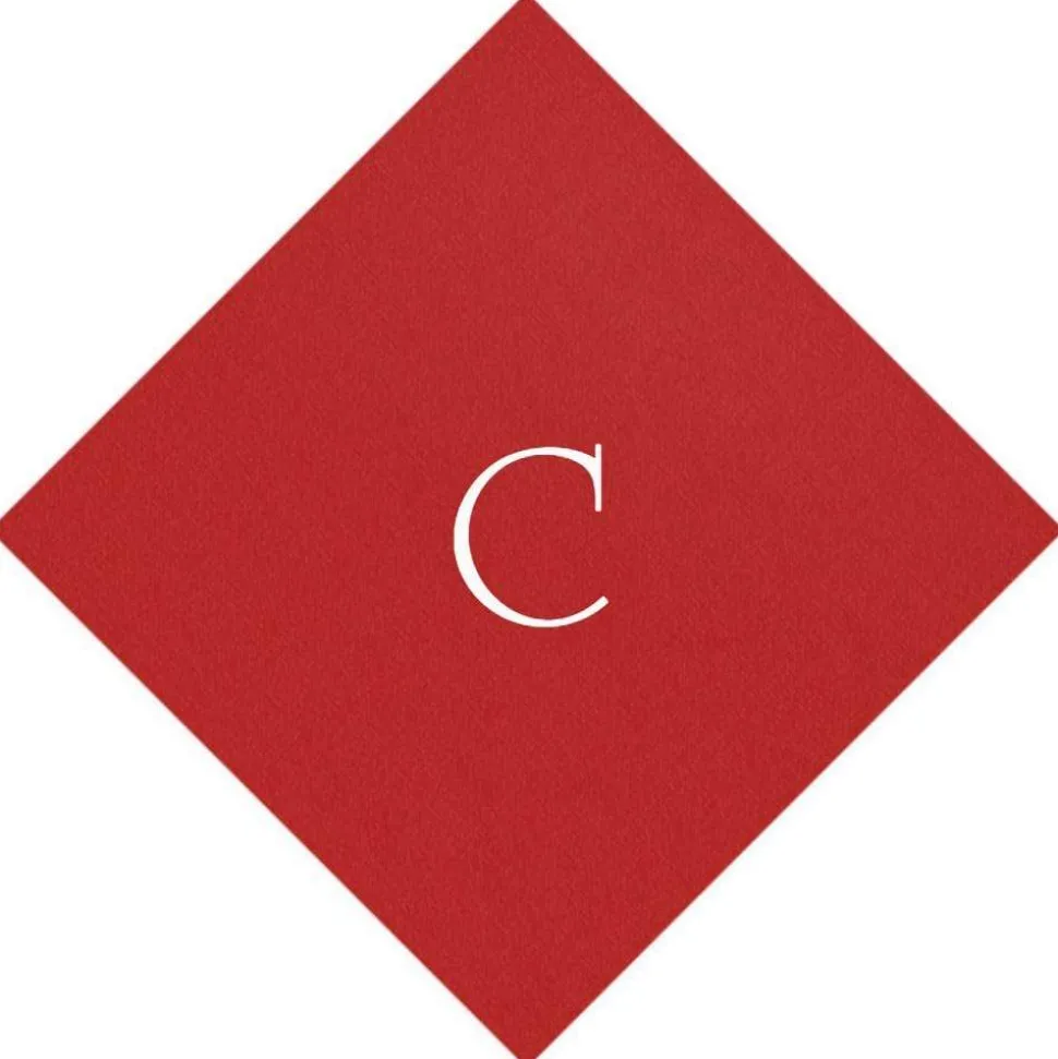 Personalized Single initial Paper Linen Cocktail Napkins