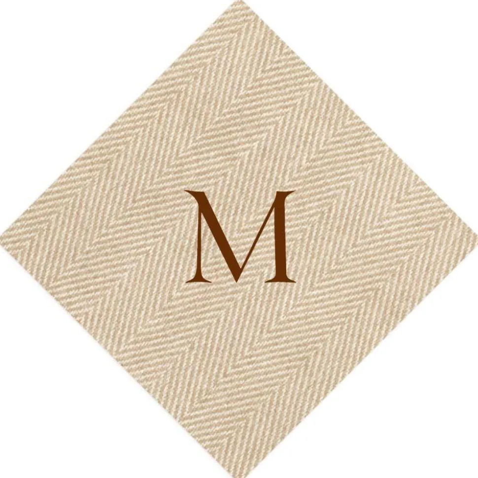 Personalized Single Initial Jute Cocktail Napkins