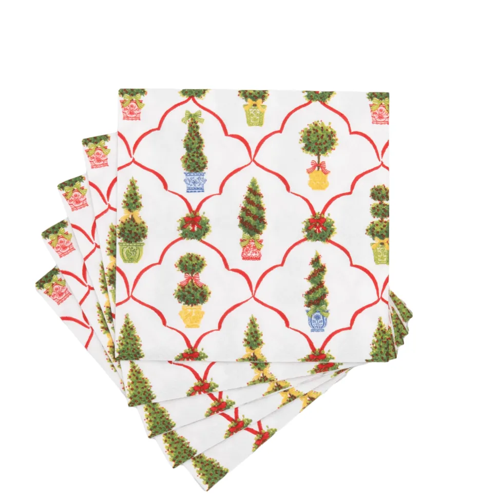 Petit Jardin de Noel Cocktail Napkins - includes 20 Cocktail Napkins
