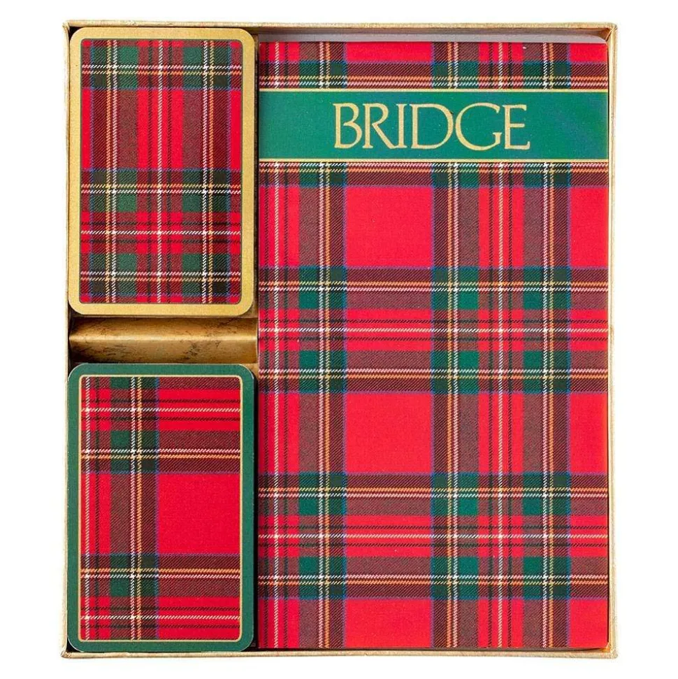 Plaid Large Type Bridge Gift Set - 2 Playing Card Decks & 2 Score Pads