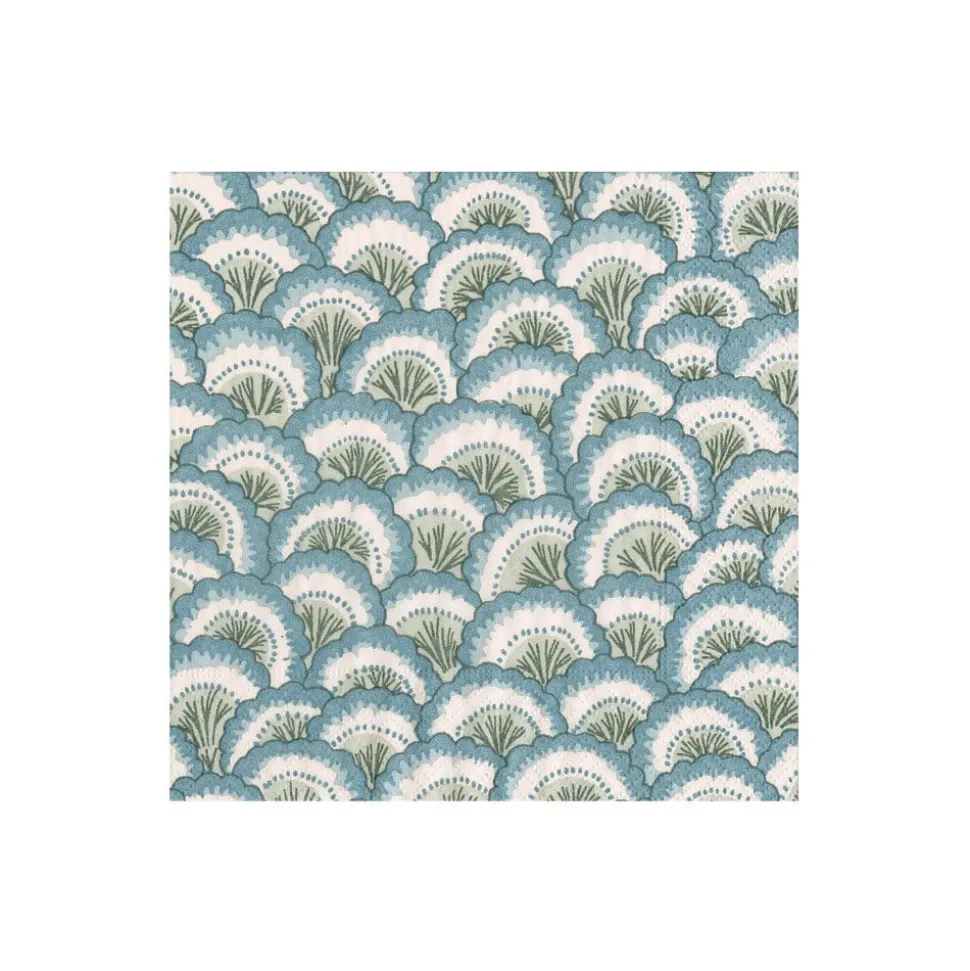 Pontchartrain Scallop Blue Boxed Cocktail Napkins - 40 Per Box