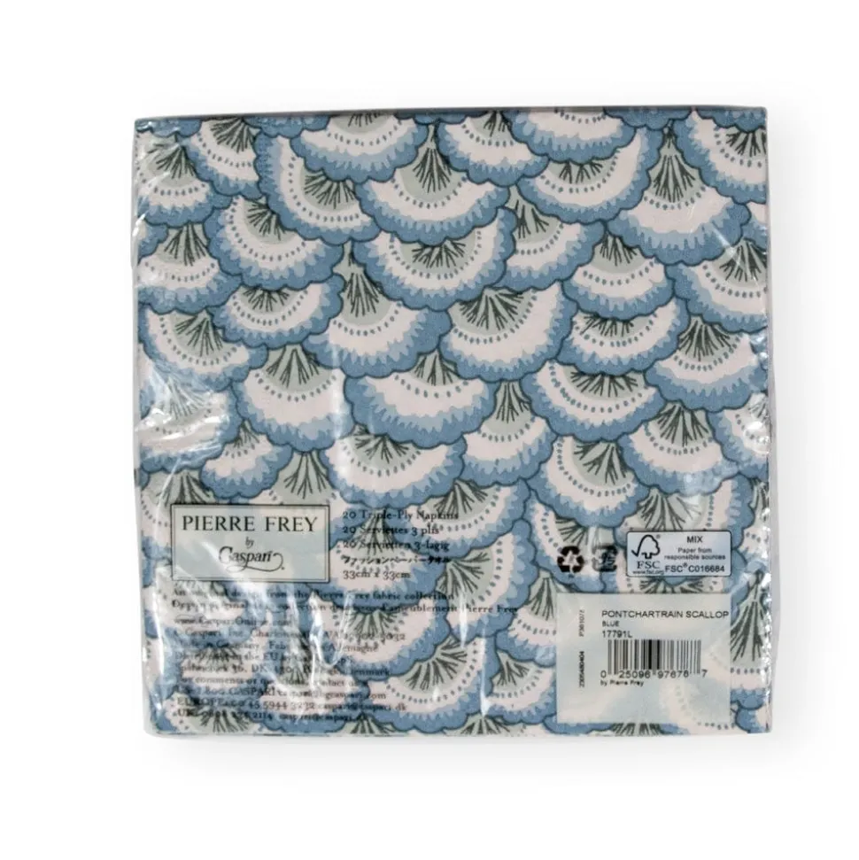 Pontchartrain Scallop Blue Luncheon Napkins - 20 Per Package