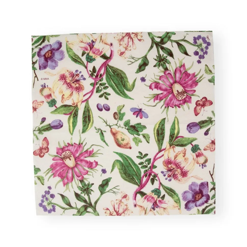 Porcelain Blooms Ivory Luncheon Napkins - 20 Per Package