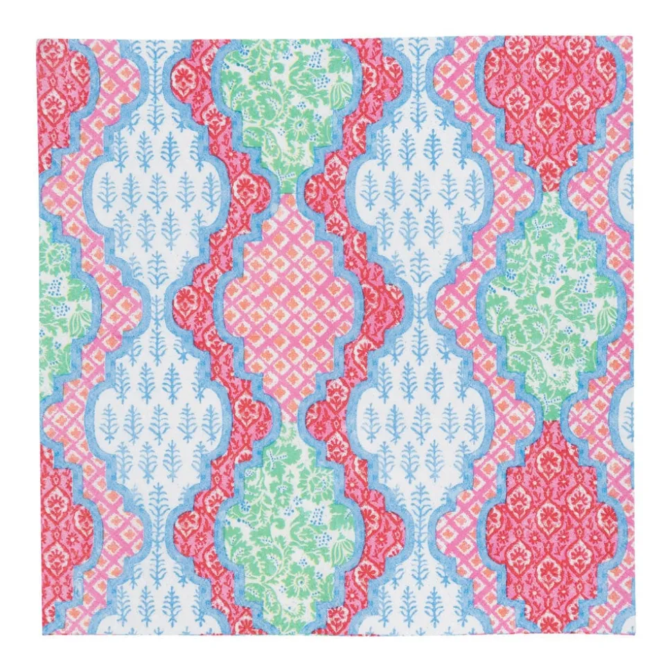Provençal Cotton Pink Multi Cocktail Napkins - 20 Per Package