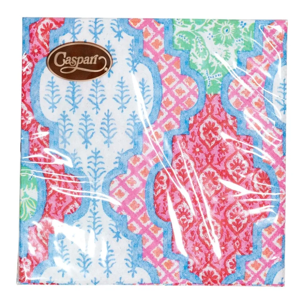 Provençal Cotton Pink Multi Cocktail Napkins - 20 Per Package