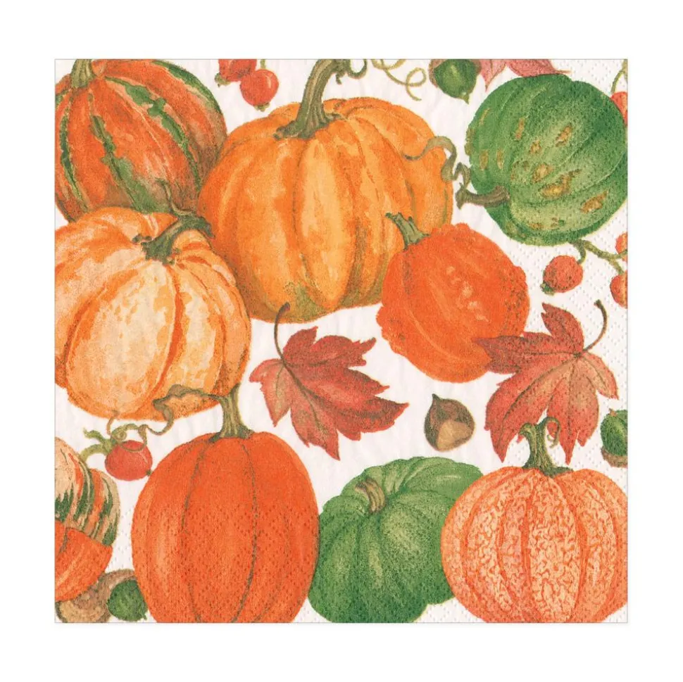 Pumpkin Field Paper Luncheon Napkins in White - 20 Per Package