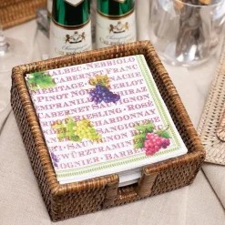Rattan Cocktail Napkin Holder in Dark Natural - 1 Each