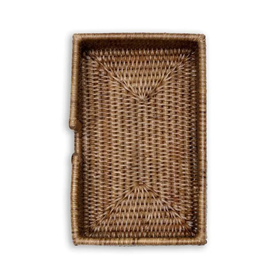 Rattan Guest Towel Napkin Holder in Dark Natural - 1 Each