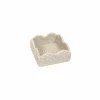 Rattan Scalloped Cocktail Napkin Holders in Cream - 1 Napkin Holder