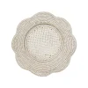 Rattan Scalloped Round Charger Plate in Cream - 1 Charger Plate