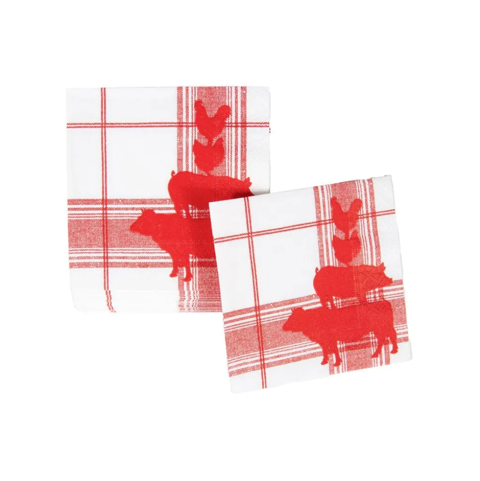 Red Barn Cocktail Napkins - 20 Per Package