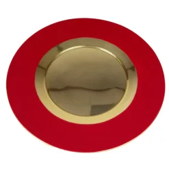Red Plate Charger with Gold Interior