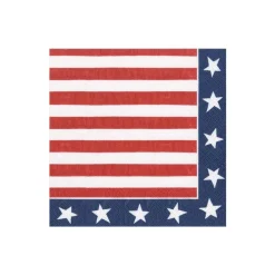 Red, White & Blue Paper Cocktail Napkins - 20 Per Package