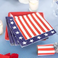 Red, White & Blue Paper Luncheon Napkins - 20 Per Package